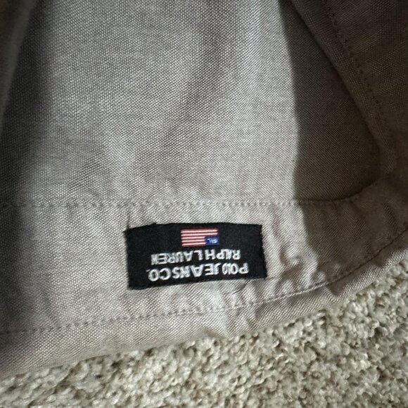 Ralph Lauren Polo Jeans Co Shirt Mens Large Gray Button Down Long Sleeve Pony - Picture 4 of 8